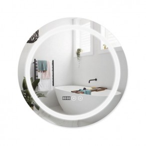 LED Дзеркало Qtap Mideya DC-F803 круг. R 600мм  (антизапотівання, годинник, рег. яскравості)