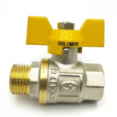 Кран кульовий газ SOLOMON 1/2 ЗВ PN40